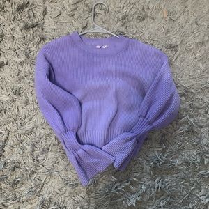 purple flare sleeved sweater